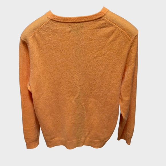 Club Room Men's 100% Cashmere Orange V Neck Lightweight Sweater Size Medium - Picture 2 of 5
